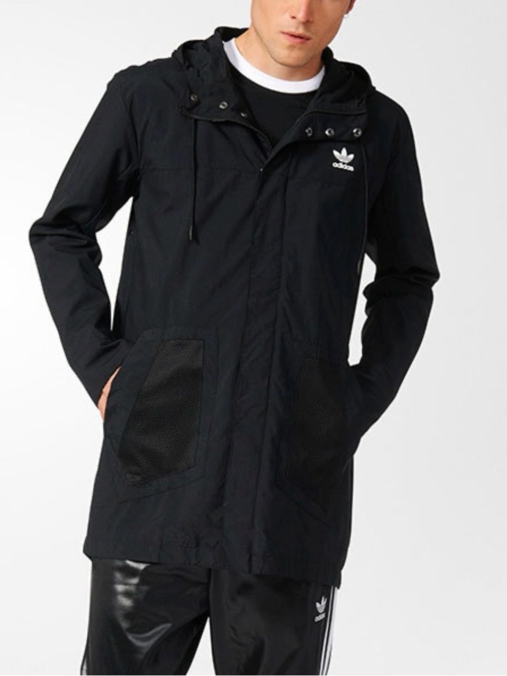 adidas Black Hooded Lightweight Parka